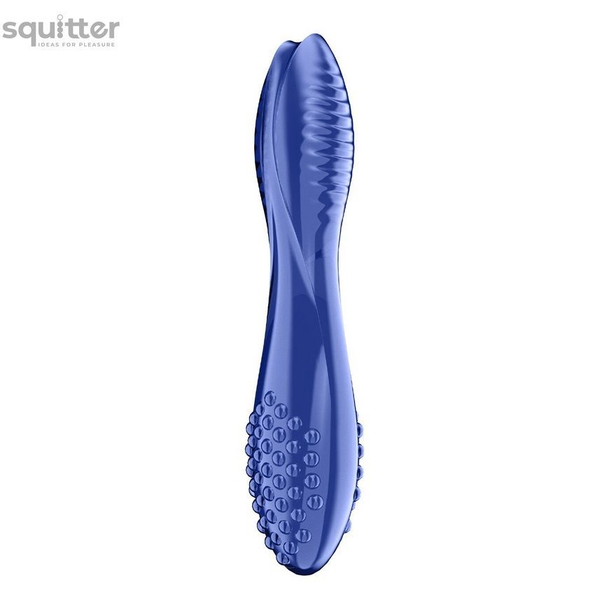 Двосторонній скляний дилдо Satisfyer Dazzling Crystal 2 Blue SX3551 - онлайн-сексшоп Сквітер