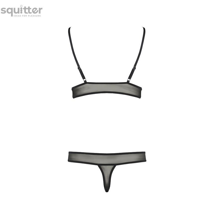 Комплект білизни Passion ERZA SET XXL/XXXL, black, ліф і трусики PS26012 - онлайн-сексшоп Сквітер