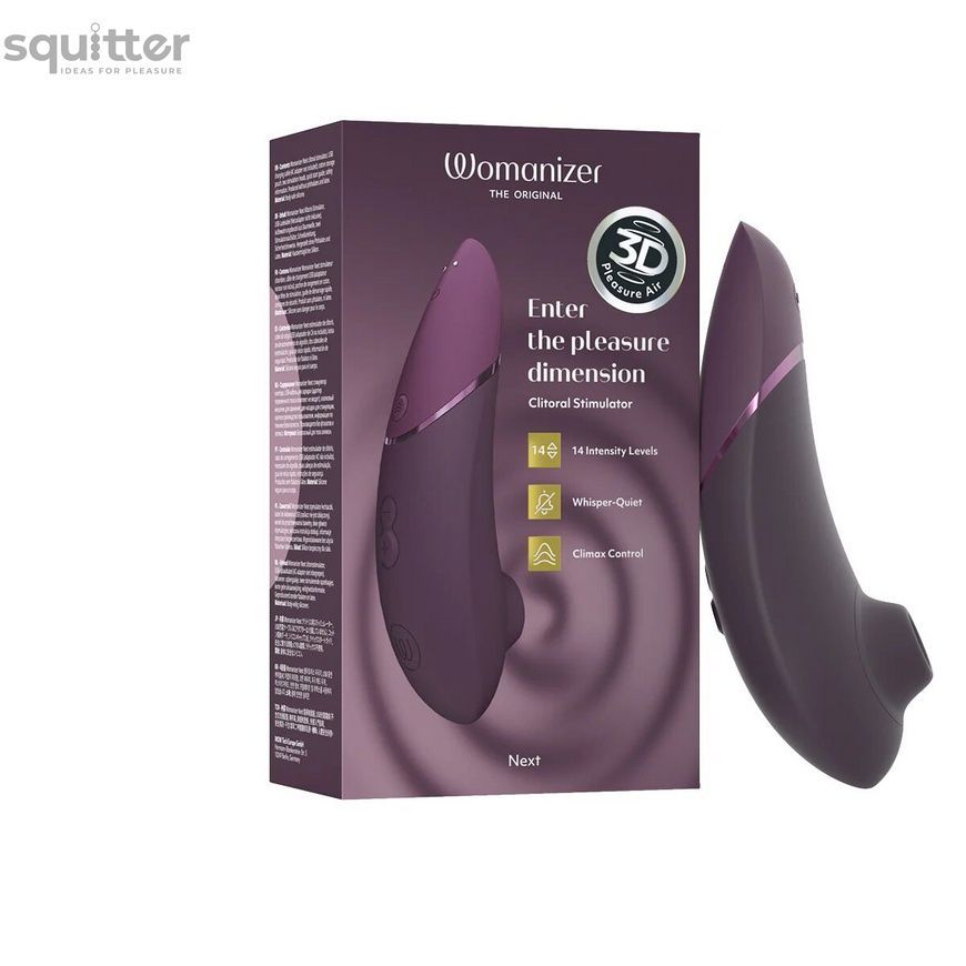 Вакуумний кліторальний стимулятор Womanizer Next Dark Purple, 3D Pleasure Air, 14 рівнів інтенсивності SX2303 - онлайн-сексшоп Сквітер