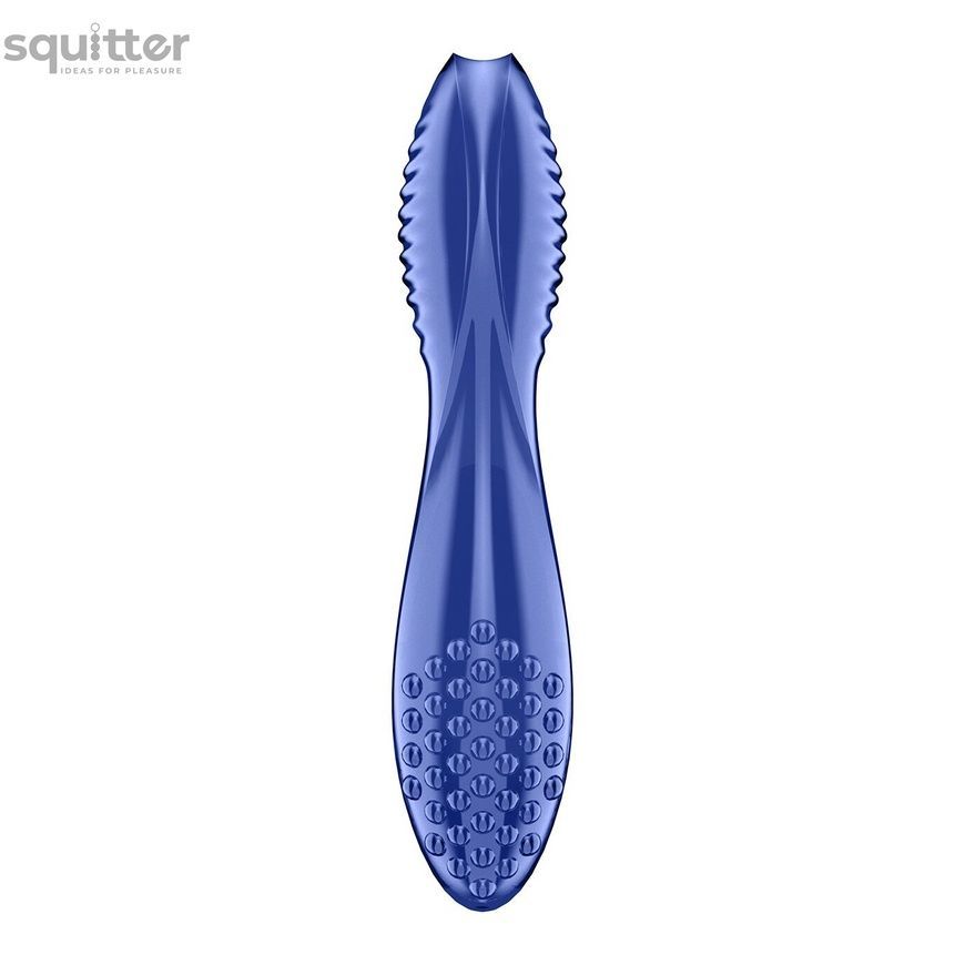 Двосторонній скляний дилдо Satisfyer Dazzling Crystal 2 Blue SX3551 - онлайн-сексшоп Сквітер