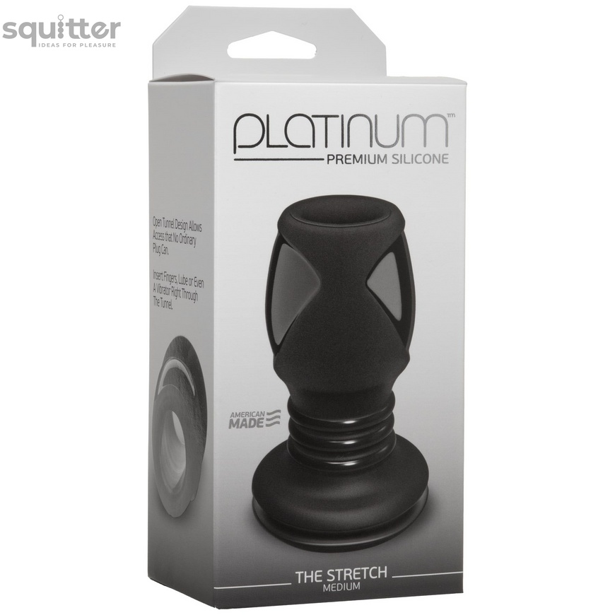 Анальний тунель Doc Johnson Platinum Premium Silicone — The Stretch — Medium — Black SO4923 фото