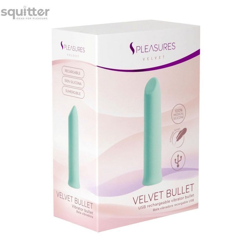 Віброкуля S Pleasures Velvet Bullet Candy Turquoise SX4584 - онлайн-сексшоп Сквітер