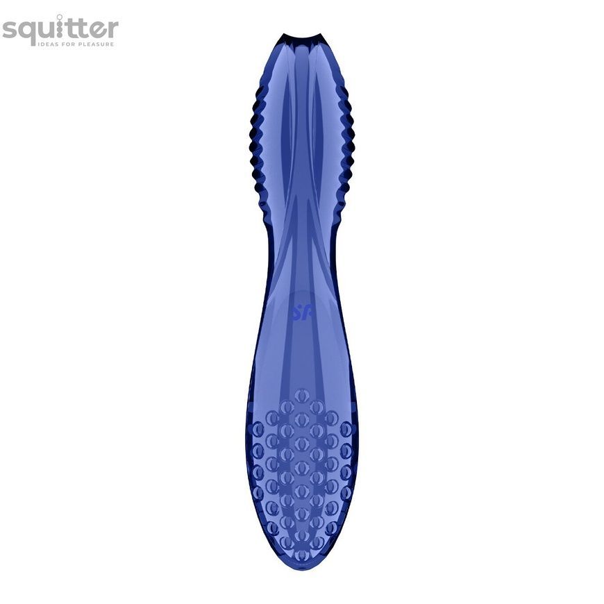 Двосторонній скляний дилдо Satisfyer Dazzling Crystal 2 Blue SX3551 - онлайн-сексшоп Сквітер