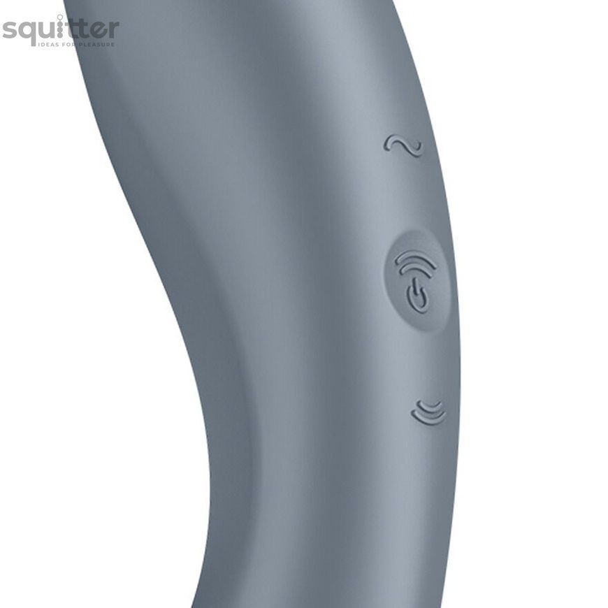 Вакуумный стимулятор с вибрацией Satisfyer Curvy Trinity 1 Bluegrey, игрушка 3в1 SO8408 - онлайн-сексшоп Сквитер