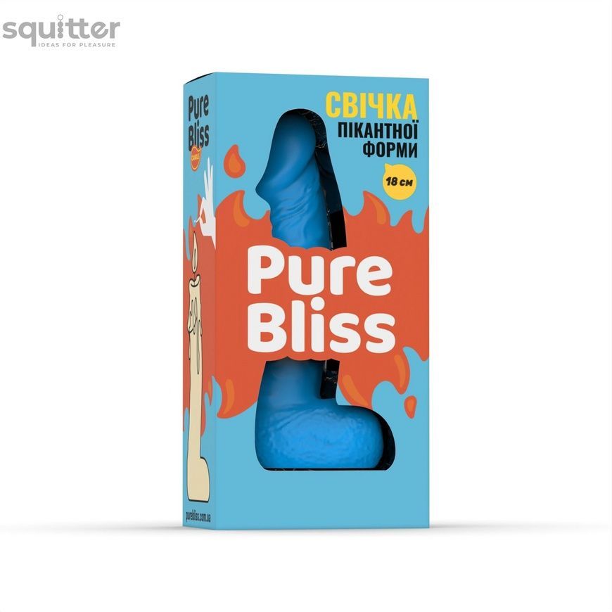 Свічка у вигляді члена Pure Bliss BIG Blue 18 см SX1699 - онлайн-сексшоп Сквітер