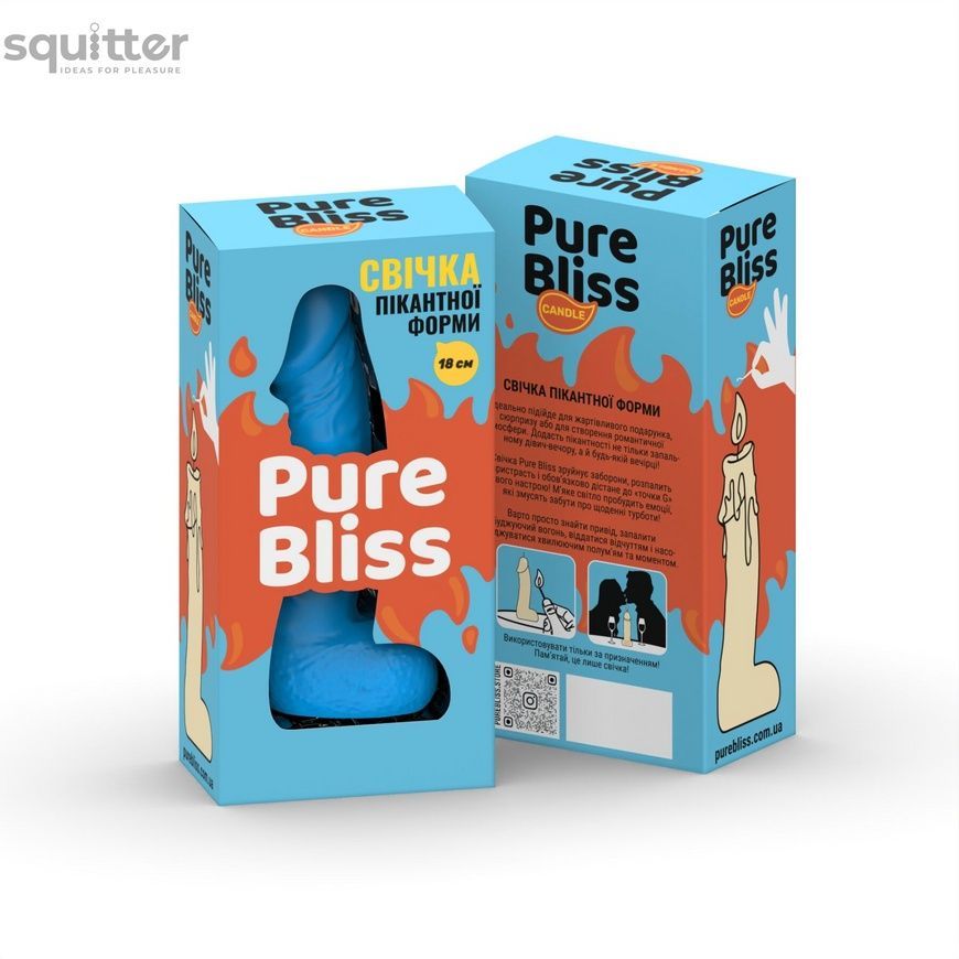 Свічка у вигляді члена Pure Bliss BIG Blue 18 см SX1699 - онлайн-сексшоп Сквітер