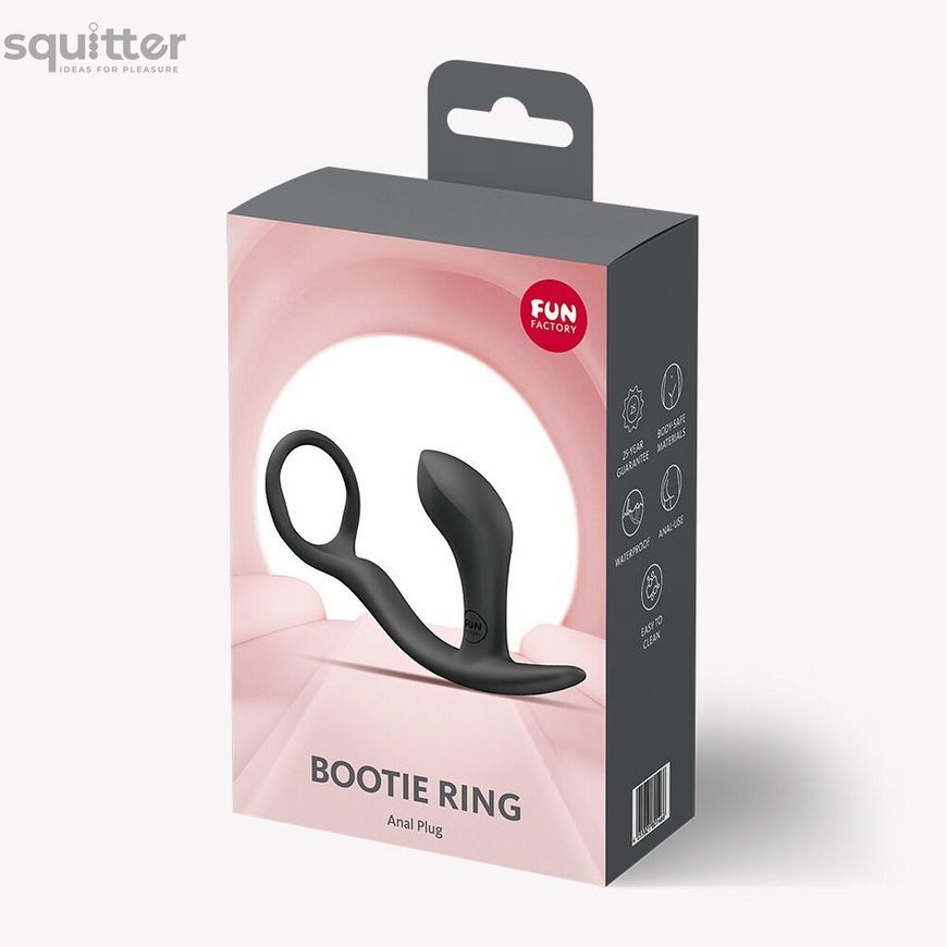 Анальна пробка з ерекційним кільцем Fun Factory BOOTIE RING Black SX3309 - онлайн-сексшоп Сквітер
