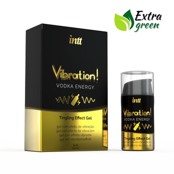 Рідкий вібратор Intt Vibration Vodka (15 мл) EXTRA GREEN, дуже смачний, діє до 30 хвилин SO5406 фото