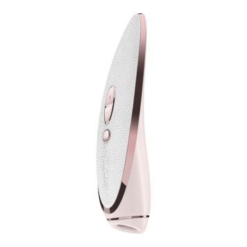 Люксовий вакуумний стимулятор Satisfyer Luxury Pret-a-Porter White зі вставкою зі шкіри SO2467 - онлайн-сексшоп Сквітер