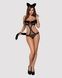 Эротический костюм гепарда Obsessive Gepardina 3 pcs costume L/XL, черный, меховая отделка, монокиниSO7277,3 - интернет-магазин интимных товаров Squitter