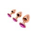 Металева анальна пробка Wooomy Tralalo Rose Gold Metal Plug Magenta M, діаметр 3,4 см, довжина 8 см SO7427 фото 4