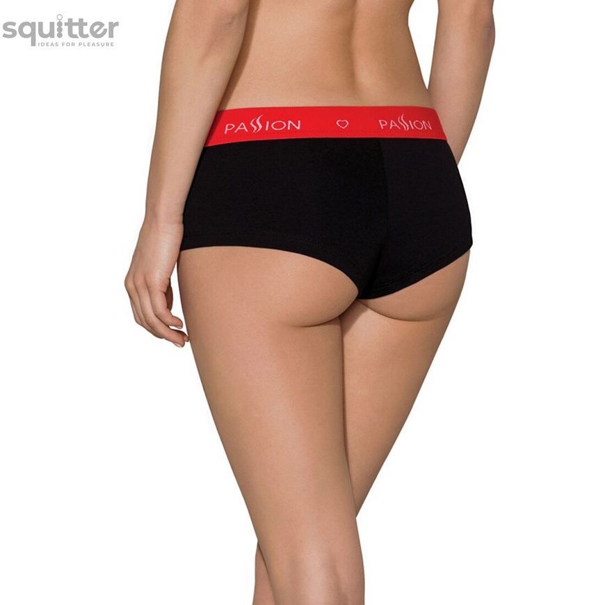 Трусики-шортики Passion PS003 PANTIES black, size XL SO4210 - онлайн-сексшоп Сквитер