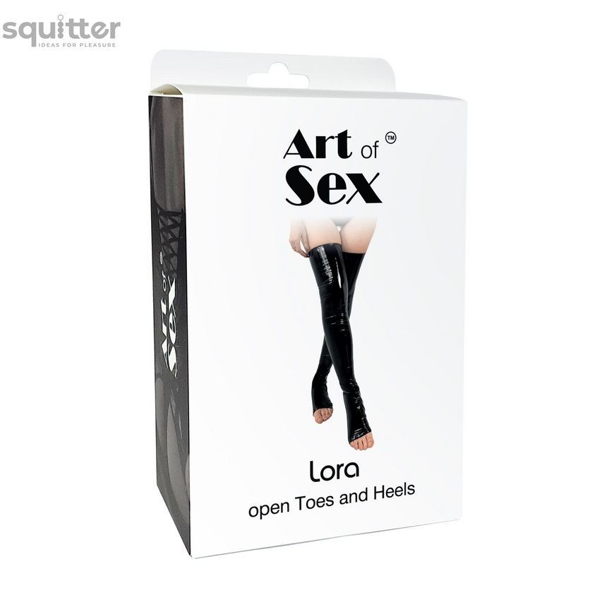 Панчохи Art of Sex - Lora з відкритими пальцями та п'ятою, розмір L, з ефектом голограми SX4399 - онлайн-сексшоп Сквітер