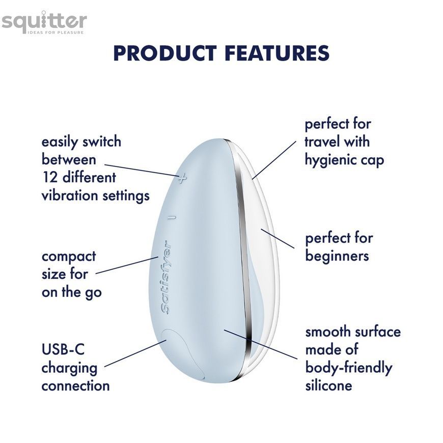 Вібратор Satisfyer Drop To Go Blue SX3835 - онлайн-сексшоп Сквітер