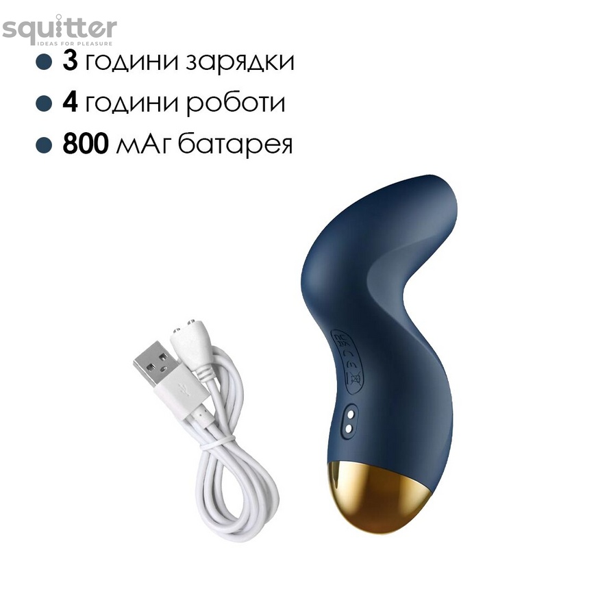 Вакуумний кліторальний стимулятор Svakom Pulse Pure Navy Blue, 5 режимів, 5 інтенсивностей у кожному SO6994 фото