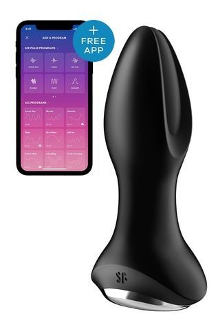 Анальна смарт-вібропробка із перлинним масажем Satisfyer Rotator Plug 2+ Black SO6279 - онлайн-сексшоп Сквітер