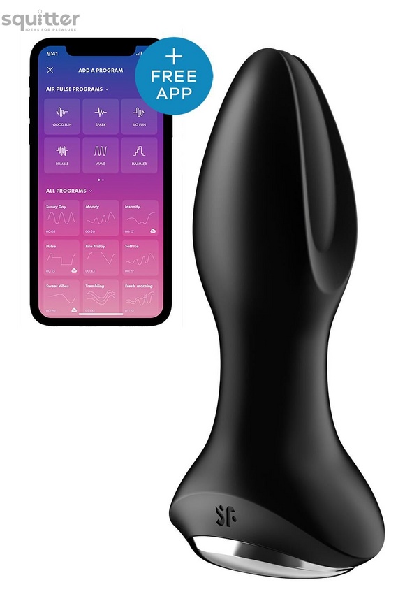 Анальная смарт вибропробка с жемчужным массажем Satisfyer Rotator Plug 2+ Black SO6279 фото