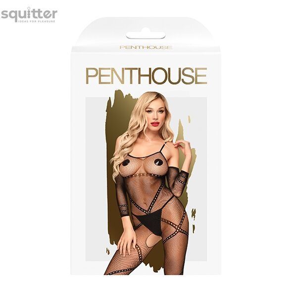Бодістокінг з контрастним візерунком Penthouse - Under Arrest Black S/L SO4387 - онлайн-сексшоп Сквітер