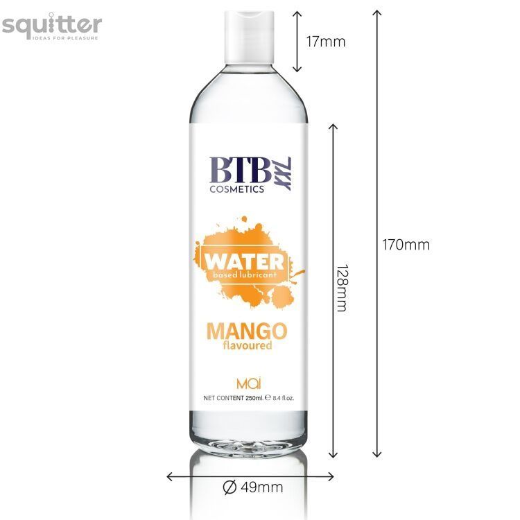 Смазка на водной основе BTB FLAVORED MANGO с ароматом манго (250 мл) SO6570 - онлайн-сексшоп Сквитер