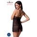 Прозора сорочка приталена Passion QUENTRIS CHEMISE XXL/XXXL, black, трусики PS26606,2 - інтернет-магазин інтимних товарів Squitter