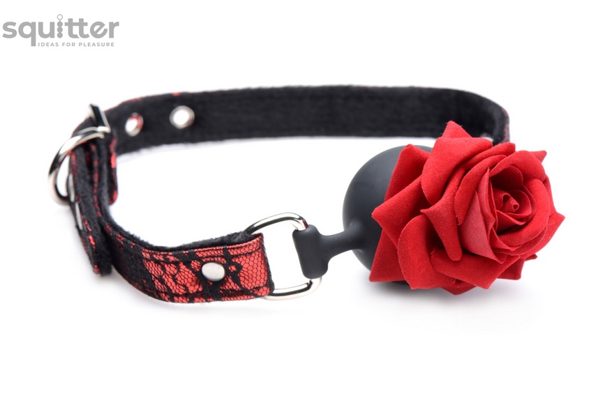 Кляп Master Series Eye-Catching Ball Gag With Rose SO8794 фото