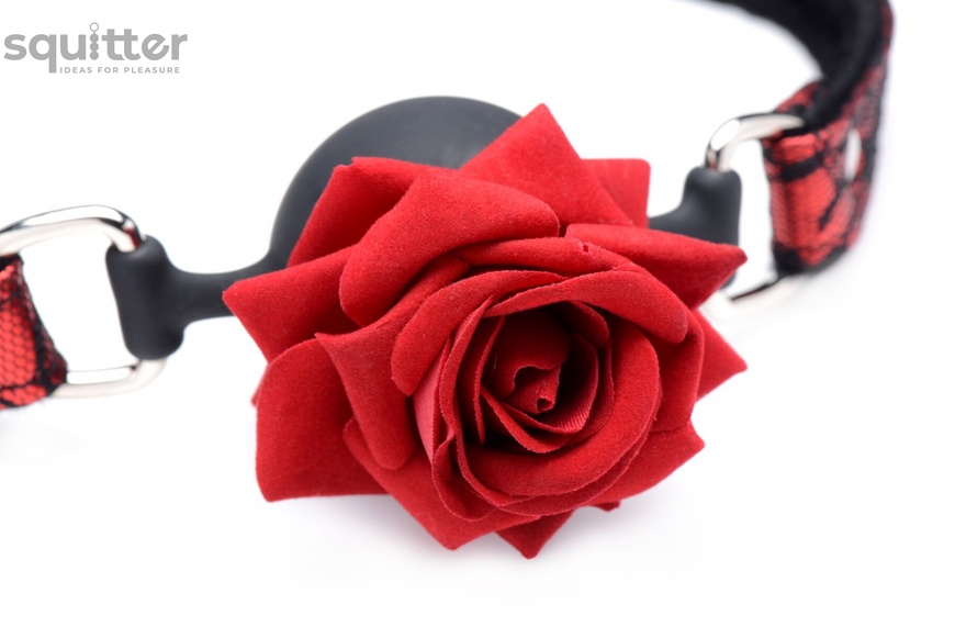 Кляп Master Series Eye-Catching Ball Gag With Rose SO8794 фото