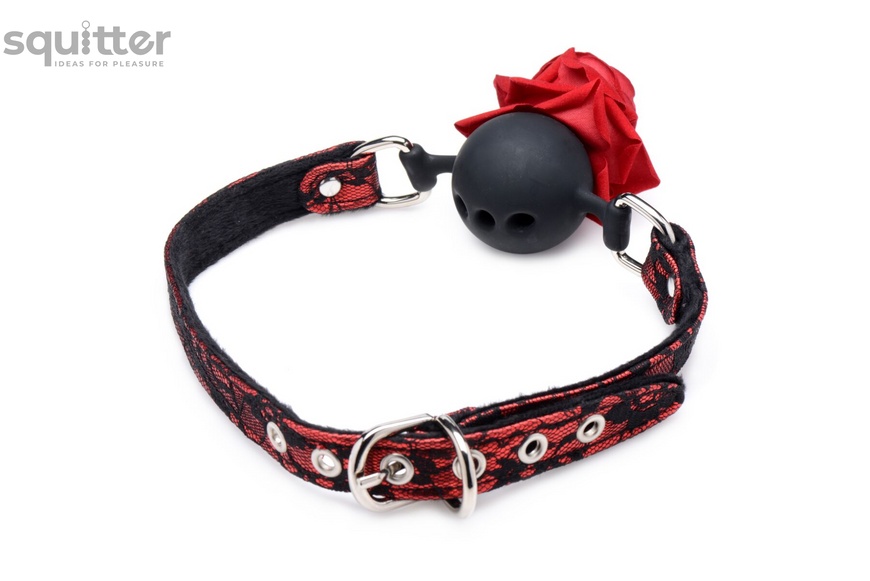 Кляп Master Series Eye-Catching Ball Gag With Rose SO8794 фото