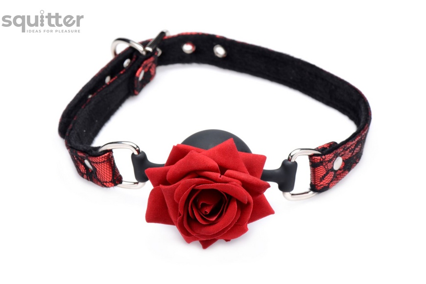 Кляп Master Series Eye-Catching Ball Gag With Rose SO8794 фото