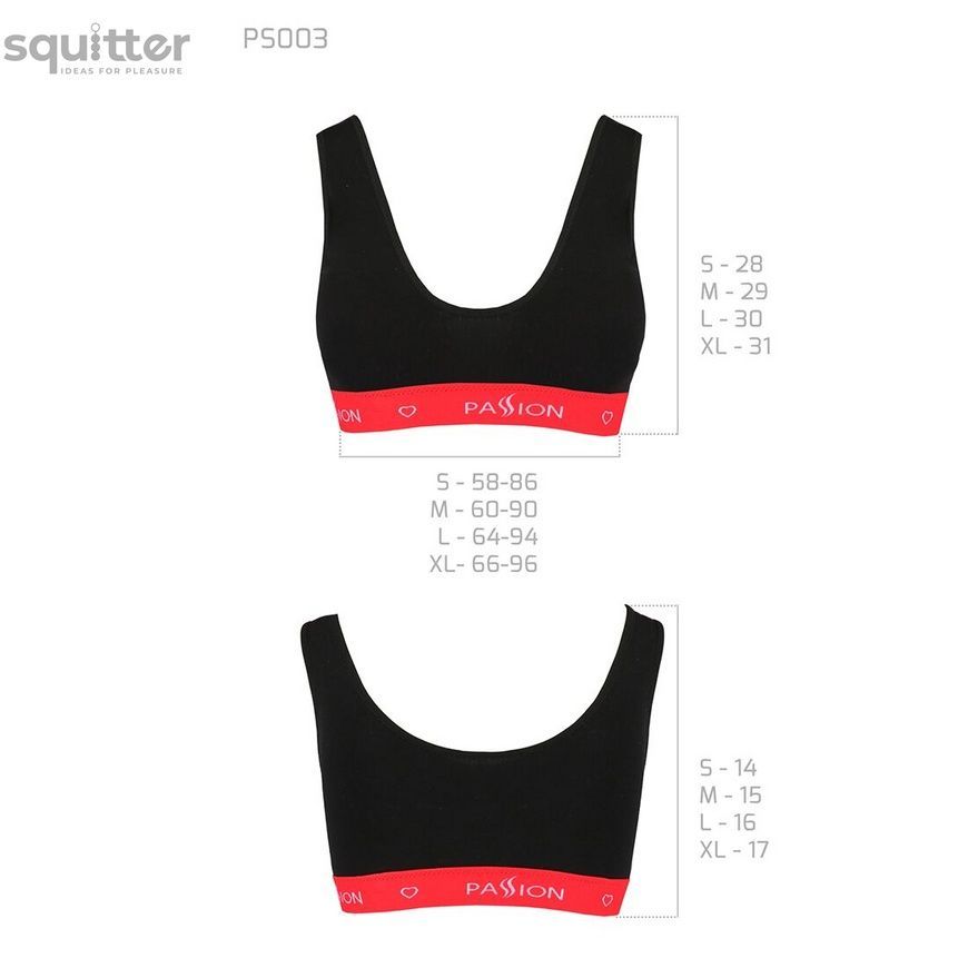 Спортивний топ на широких бретелях Passion PS003 TOP L, black SO4211 - онлайн-сексшоп Сквітер