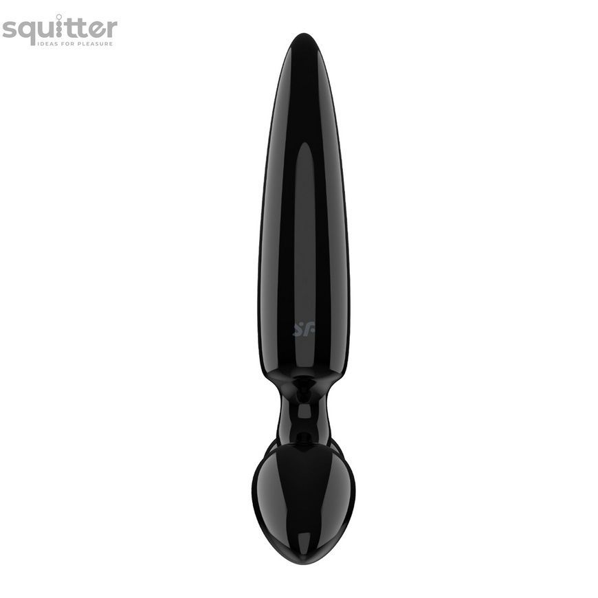 Тристоронній скляний дилдо Satisfyer Triple Crystal 1 Black SX3553 - онлайн-сексшоп Сквітер