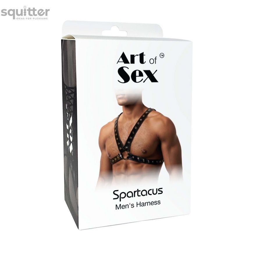 Чоловіча портупея Art of Sex - Spartacus, екошкіра, колір чорний, розмір L-2XL SX3459 - онлайн-сексшоп Сквітер