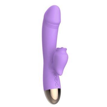 Вібратор-кролик з підігрівом і пустотливим язичком для клітора Leten Wonderful Purple SO3598 - онлайн-сексшоп Сквітер
