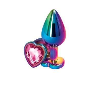 Анальна пробка NS Novelties Rear Assets - Multicolor Heart - Medium - Pink SX4366 - онлайн-сексшоп Сквітер