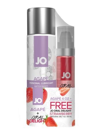 Комплект JO GWP &mdash; Agape 120 ml & Oral Delight &mdash; Strawberry 30 мл SO6770 - онлайн-сексшоп Сквітер
