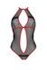 Сетчатое боди с кружевом на груди Passion SATARA BODY L/XL redSO8472,3 - интернет-магазин интимных товаров Squitter
