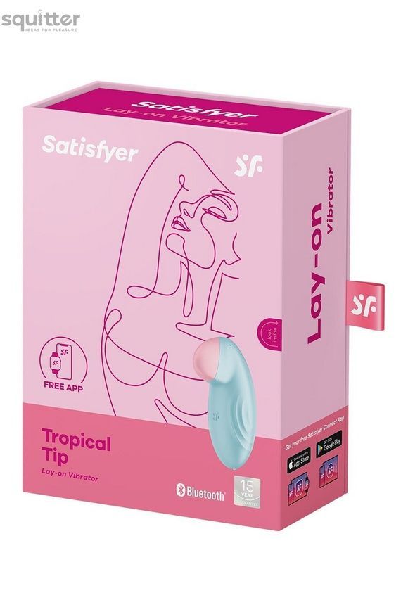Смарт-вібратор для клітора Satisfyer Tropical Tip Light Blue SO7142 - онлайн-сексшоп Сквітер