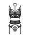 Комплект Obsessive Premisis Black 3-pcs crotchless set L/XL SX3115,2 - інтернет-магазин інтимних товарів Squitter