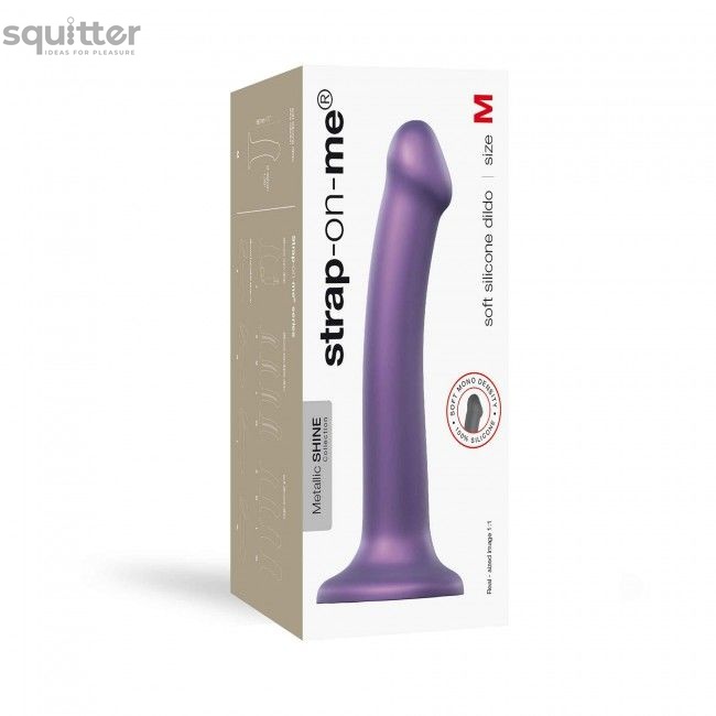 Насадка для страпона Strap-On-Me Mono Density Dildo Violet M, диам. 3,3см, однослойный силикон, гибк SO3570 фото