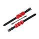 Поножі Liebe Seele Flower Rhythm - Black and Red Leather Flowers Hand Cuffs SX4840,2 - інтернет-магазин інтимних товарів Squitter