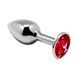 Металева анальна пробка з кристалом Alive Mini Metal Butt Plug Red L SO6004,1 - інтернет-магазин інтимних товарів Squitter