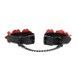 Поножі Liebe Seele Flower Rhythm - Black and Red Leather Flowers Hand Cuffs SX4840,3 - інтернет-магазин інтимних товарів Squitter