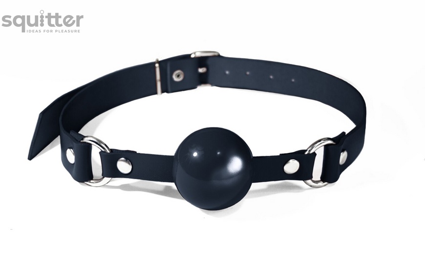 Кляп силиконовый Feral Feelings Silicon Ball Gag Black/Black, черный ремень, черный шарик SO8265 фото