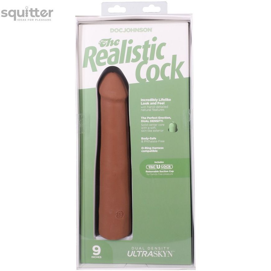 Фалоімітатор Doc Johnson The Realistic Cock ULTRASKYN - 9 Inch Caramel SX4477 - онлайн-сексшоп Сквітер
