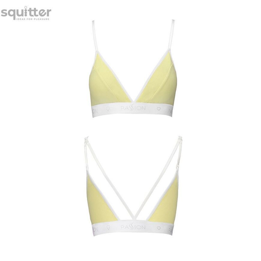 Спортивный топ с двойными бретелями Passion PS007 TOP yellow, size M SO4276 - онлайн-сексшоп Сквитер