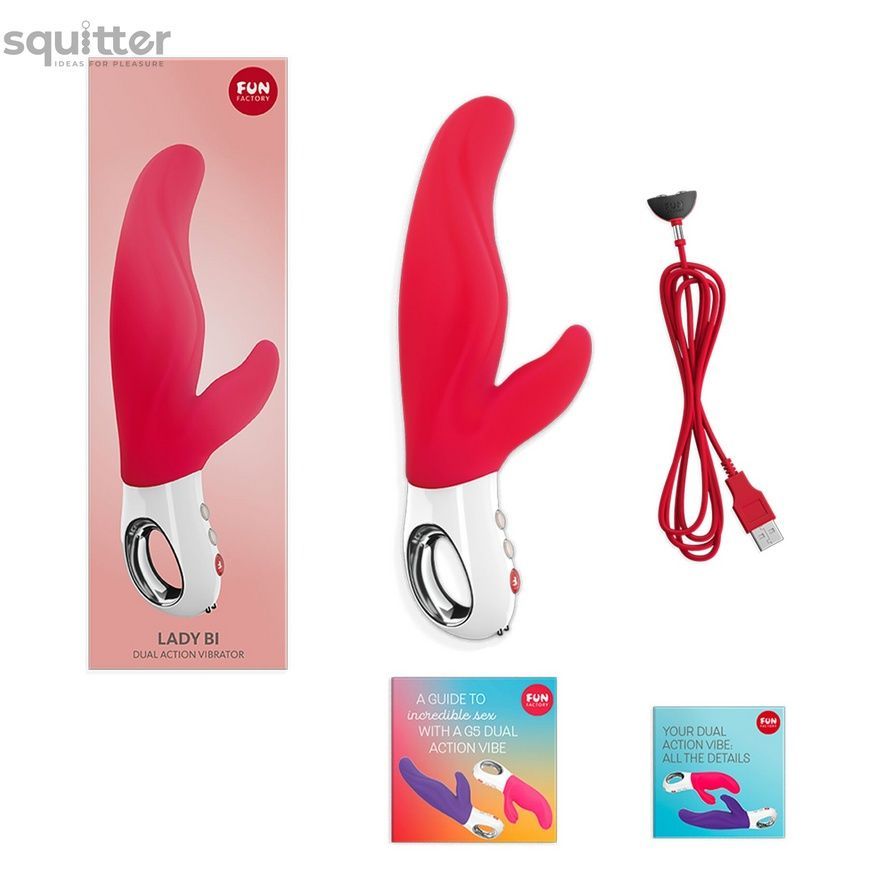 Вібратор-кролик для точки А Fun Factory LADY BI india red, 2 мотори, 12 режимів SX0942 - онлайн-сексшоп Сквітер