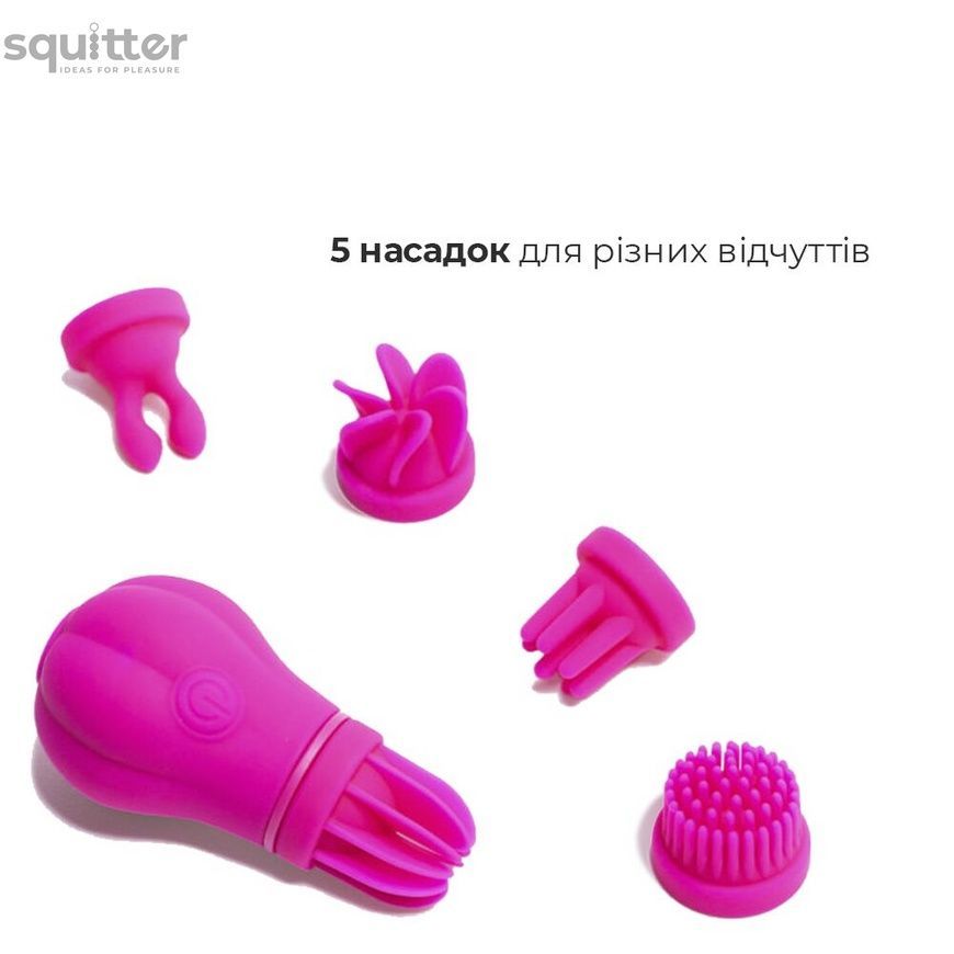 Вибратор Adrien Lastic Caress с крутящимися насадками для стимуляции эрогенных зон AD11091 - онлайн-сексшоп Сквитер