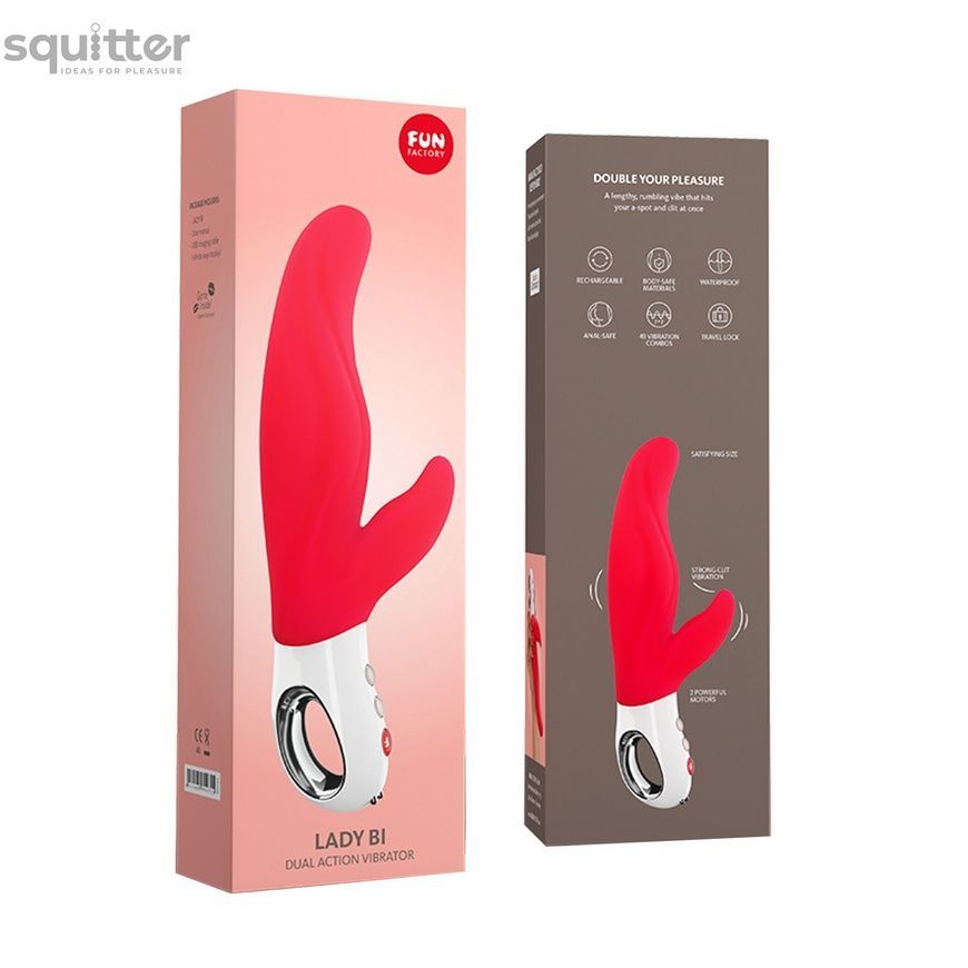 Вібратор-кролик для точки А Fun Factory LADY BI india red, 2 мотори, 12 режимів SX0942 - онлайн-сексшоп Сквітер