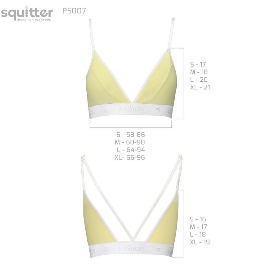 Спортивный топ с двойными бретелями Passion PS007 TOP yellow, size M SO4276 - онлайн-сексшоп Сквитер