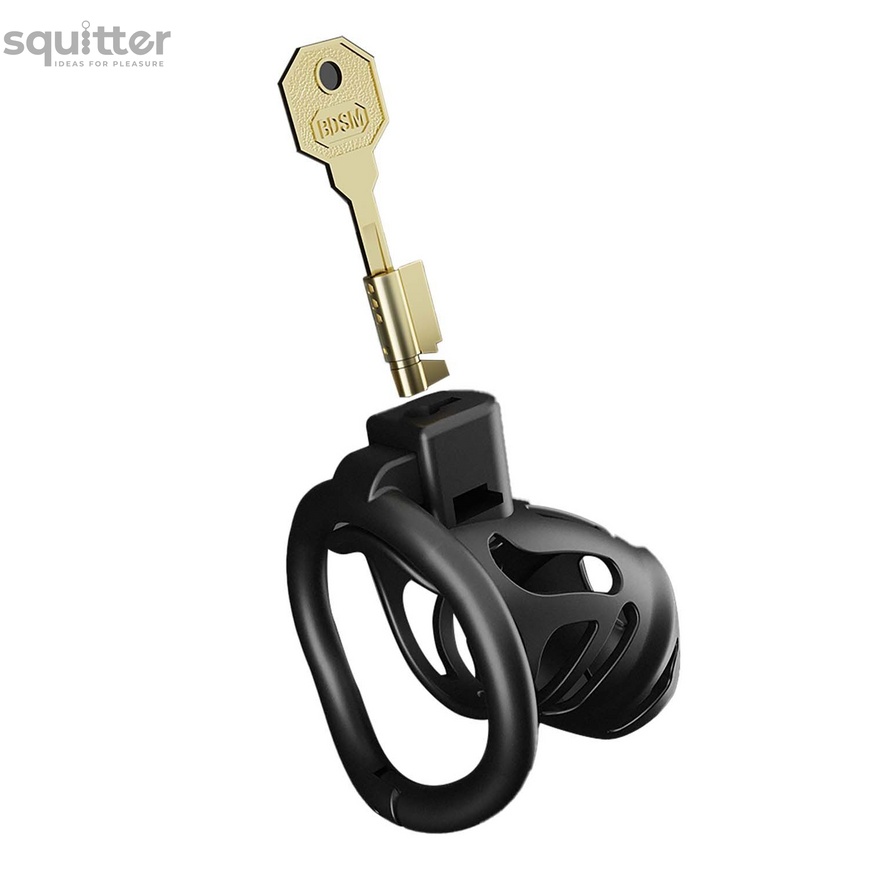 Клітка для пеніса LOCKINK SEVANDA Plastic Penis Chastity Cage - Black SX0872 фото