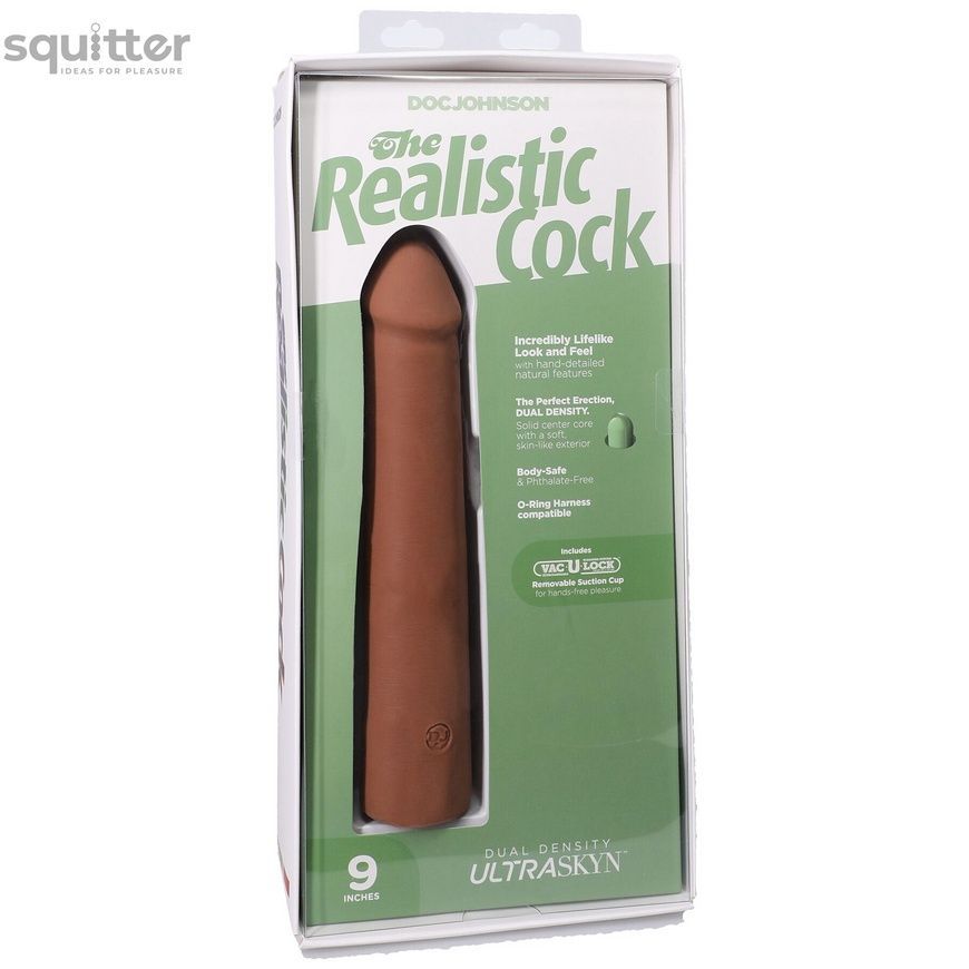Фалоімітатор Doc Johnson The Realistic Cock ULTRASKYN - 9 Inch Caramel SX4477 - онлайн-сексшоп Сквітер
